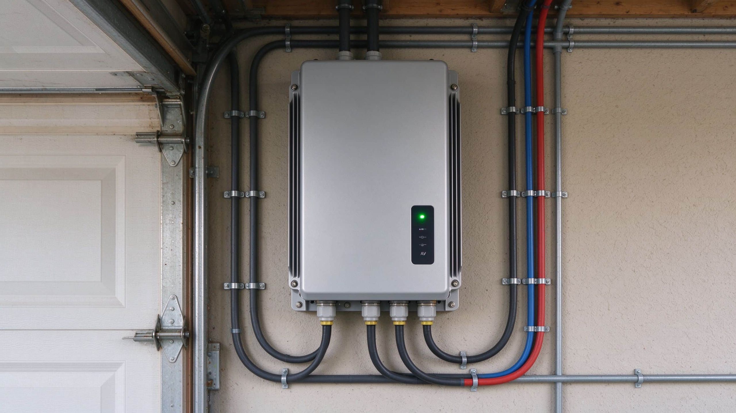 String inverter on wall. Used in Cost and Long-Term Value